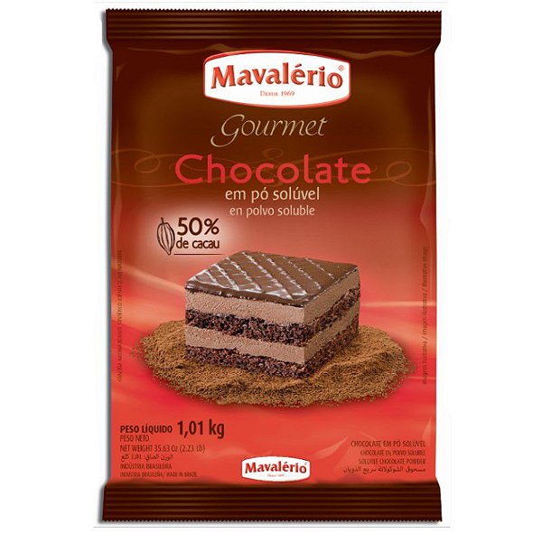 Chocolate em Pó Solúvel 50% Cacau 1 Kg Mavalério Rizzo Confeitaria