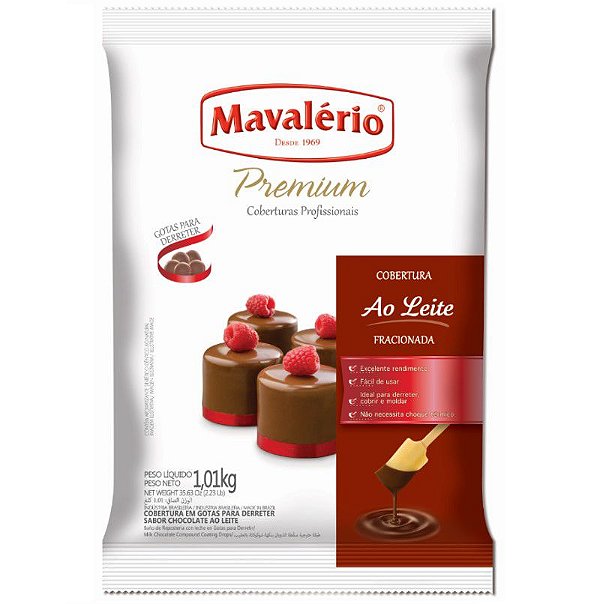 Cobertura em Gotas para derreter Chocolate ao Leite 1 kg Mavalério Rizzo Confeitaria