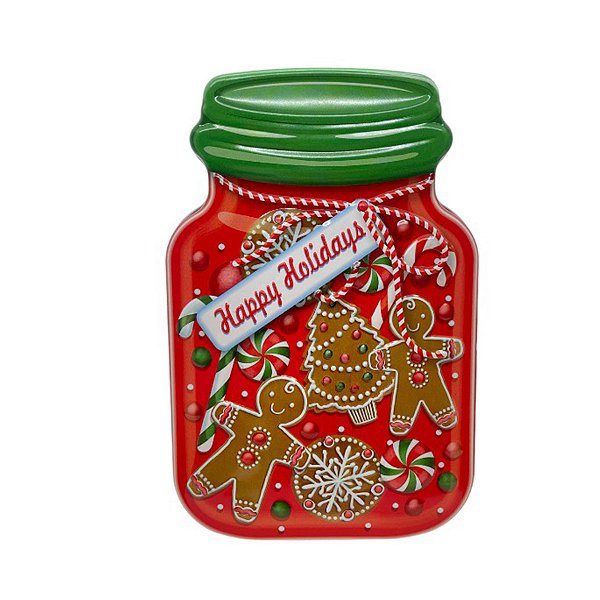 Lata de Metal de Natal - Pote Biscoitos - 15x9,8x5,8cm - 1 unidade - Rizzo