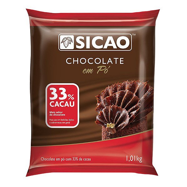 Chocolate em Pó 33% Cacau - 1,01 kg  - 1 unidade - Sicao - Rizzo