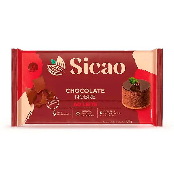Chocolate Nobre Ao Leite - Barra - 2,1 kg - 1 unidade - Sicao - Rizzo