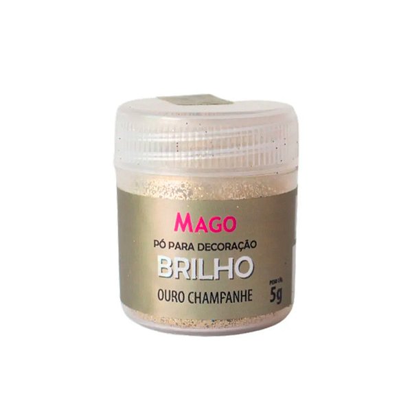 Pó para Decoração Brilho Ouro Champagne - 5g - 1 unidade - Mago - Rizzo