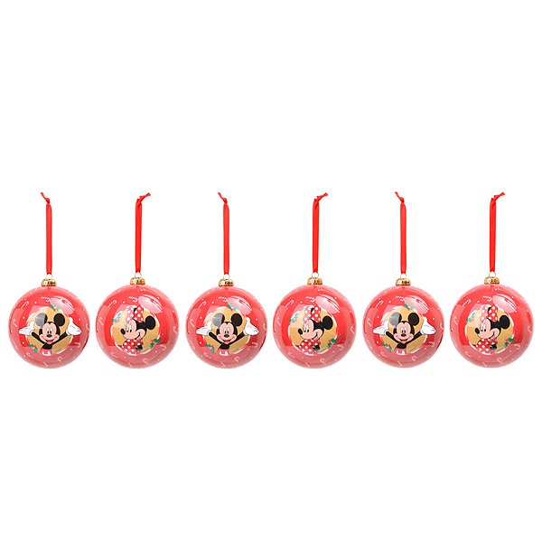 Bola de Natal Disney Original - Mickey e Minnie - 6cm - 6 unidades - Cromus - Rizzo