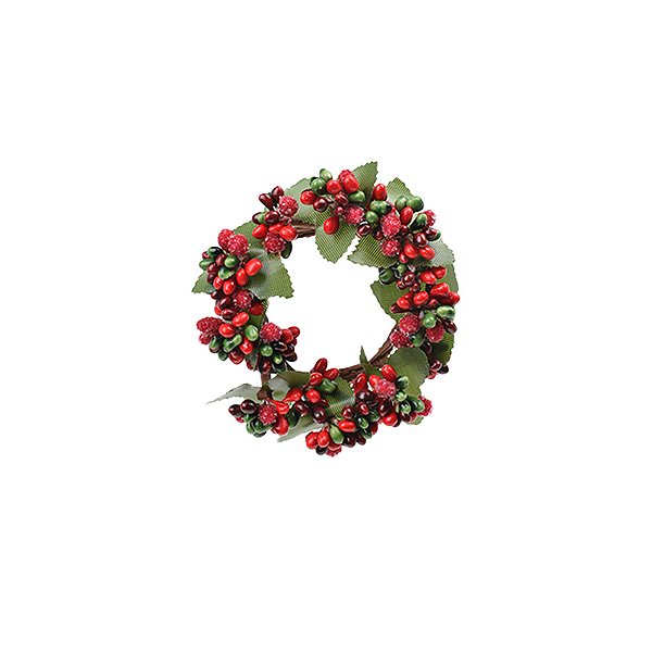 Mini Guirlanda Folhas e Frutas - Vermelho e Verde - 10cm - 1 unidade - Cromus - Rizzo