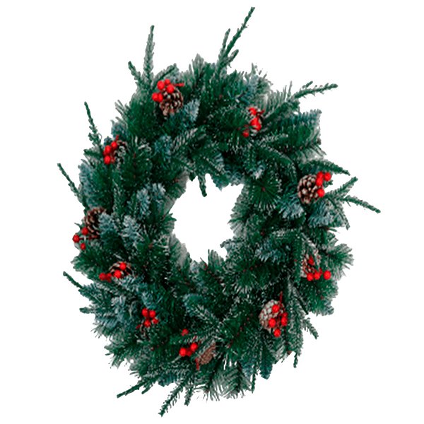 Guirlanda de Natal Decorada - 100 galhos - 60cm - Ref. RZO439 - 1 unidade - Rizzo