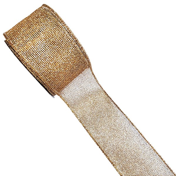 Fita Decorativa  - Telada Glitter Dourado - 6,3x914cm - 1 unidade - Rizzo