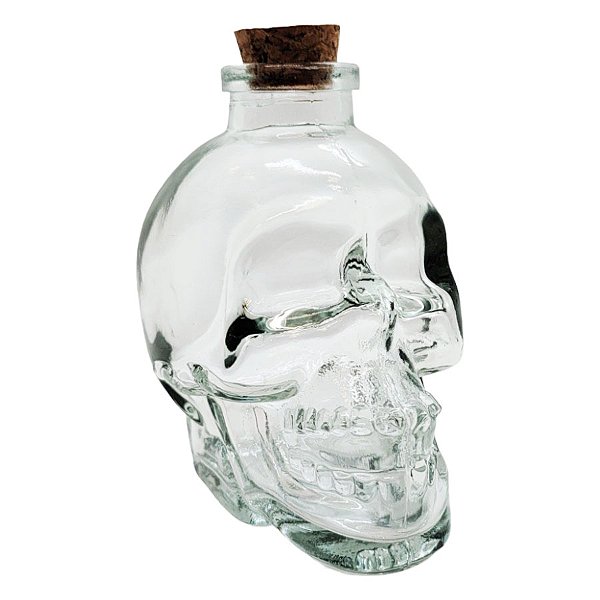 Frasco Transparente de Vidro - Caveira Transparente -  100ml - 1 unidade - Rizzo