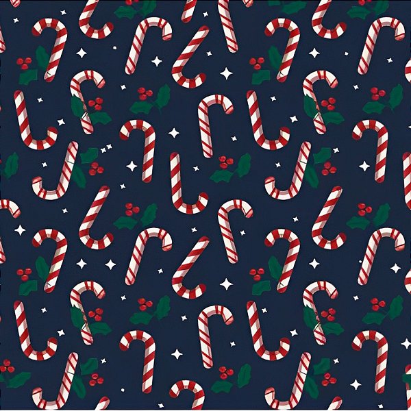 Saco para Presente Decorado Metalizado - Candy Cane - 50 unidades - Cromus - Rizzo