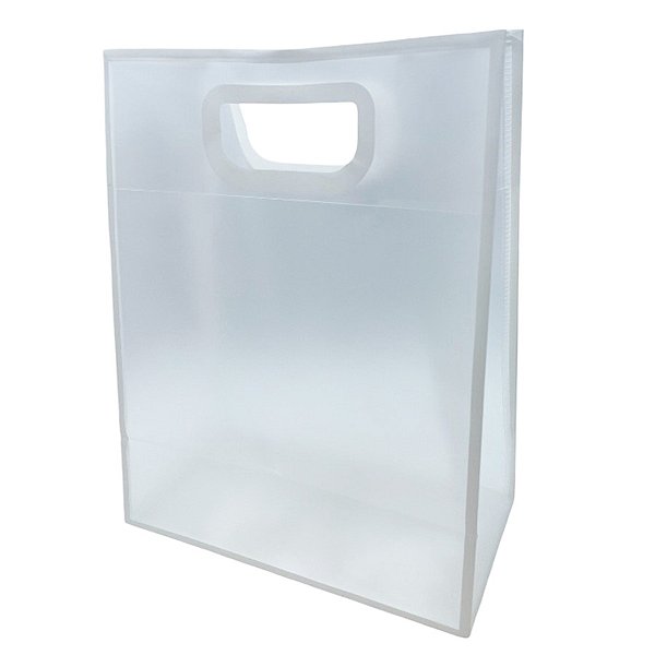 Sacola Transparente PVC com Alça - Branca - 40x30x12cm - 1 unidade - Rizzo