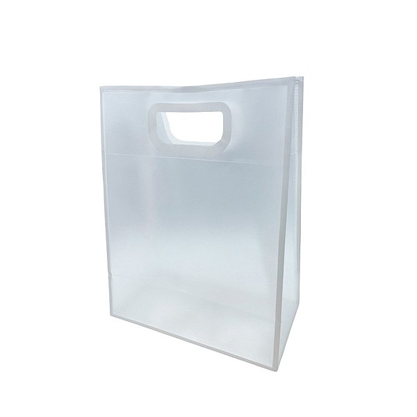 Sacola Transparente PVC com Alça - Branca - 21x27x11cm - 1 unidade - Rizzo