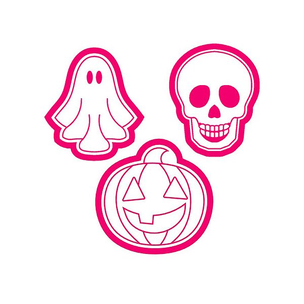Kit Cortador + Carimbo Halloween 2 3D - Ref.1026 - 3 unidades - RR Cortadores - Rizzo
