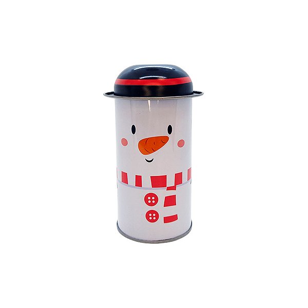 Lata de Metal de Natal - Boneco de Neve - 11cm - 1 unidade - Rizzo