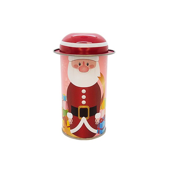 Lata de Metal de Natal - Papai Noel - Rosa - 11cm - 1 unidade - Rizzo