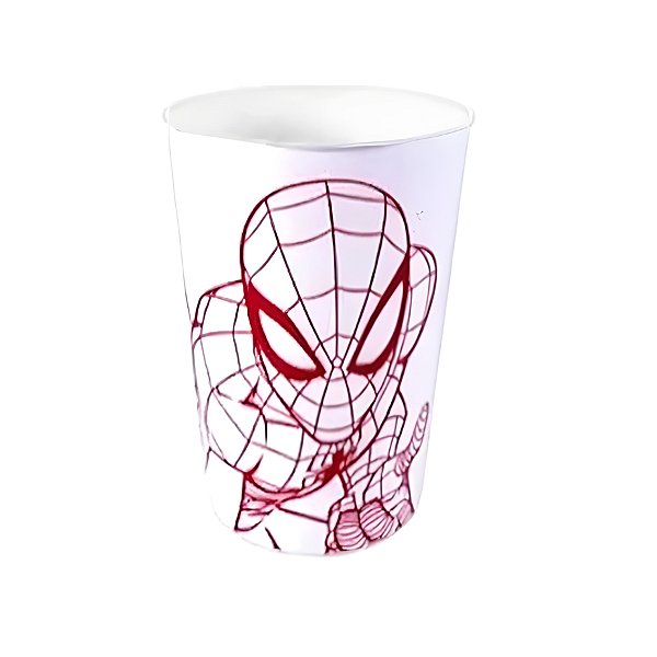 Copo de Plástico Homem Aranha Branco - 320ml - 1 unidade - Plasútil - Rizzo