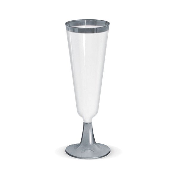 Taça para Champagne Borda Prata - 12 unidades - 150 ml - Rizzo