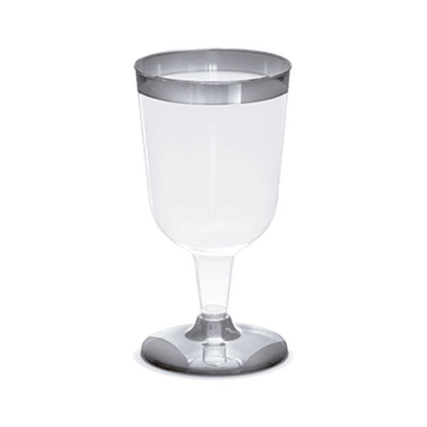 Taça para Vinho Borda Prata - 12 unidades - 210 ml - Rizzo