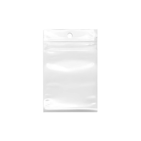 Saco Zip com Furo Fundo Branco - 5x7cm - 100 unidades - Rizzo