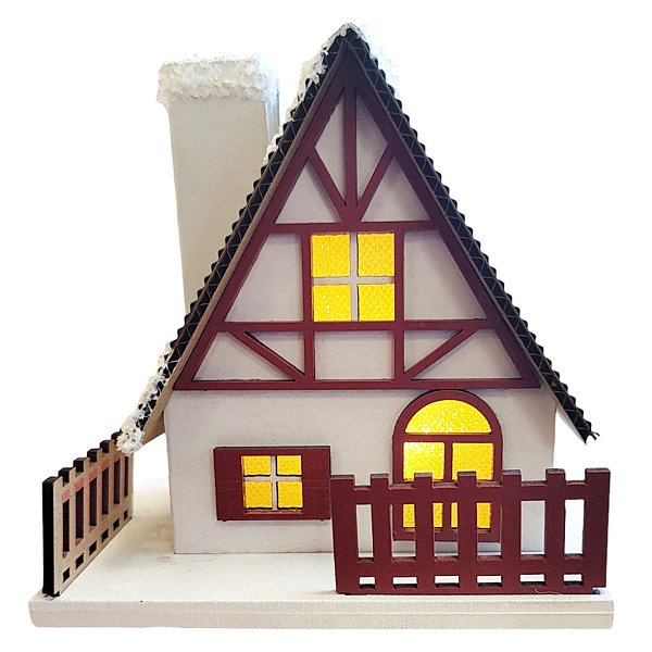 Enfeite Decorativo de Natal - Casinha com Led - 10cm - 1 unidade - Rizzo