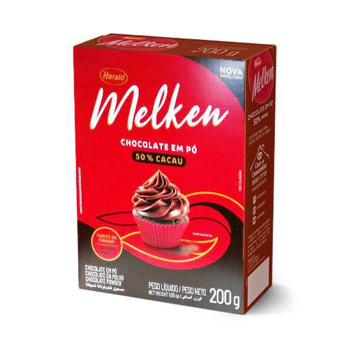 Chocolate em Pó  50% - Melken - 200g - 01 unidade - Harald - Rizzo