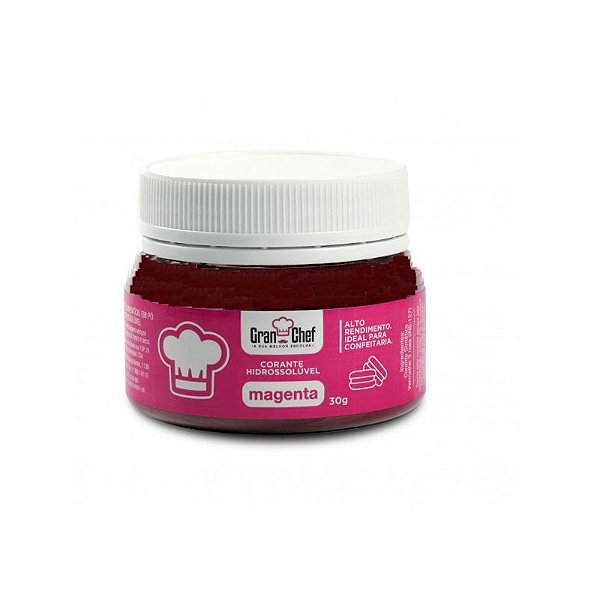 Corante em pó hidrossoluvel Magenta 30g Granchef