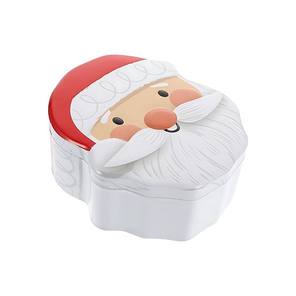 Lata de Metal de Natal - Papai Noel - 15x18x6cm - 1 unidade - Rizzo