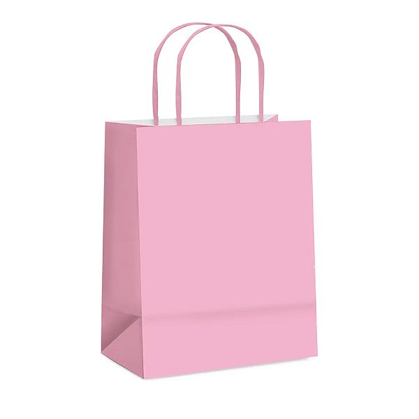 Sacola de Papel GG Rosa Bebê - 39x32x16cm - 10 unidades - Cromus - Rizzo