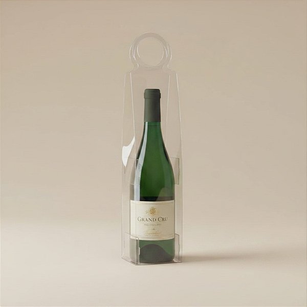 Sacola Redonda Transparente Bag Para Vinho 750ml - Lisa - 39cm - 1 unidade - Rizzo