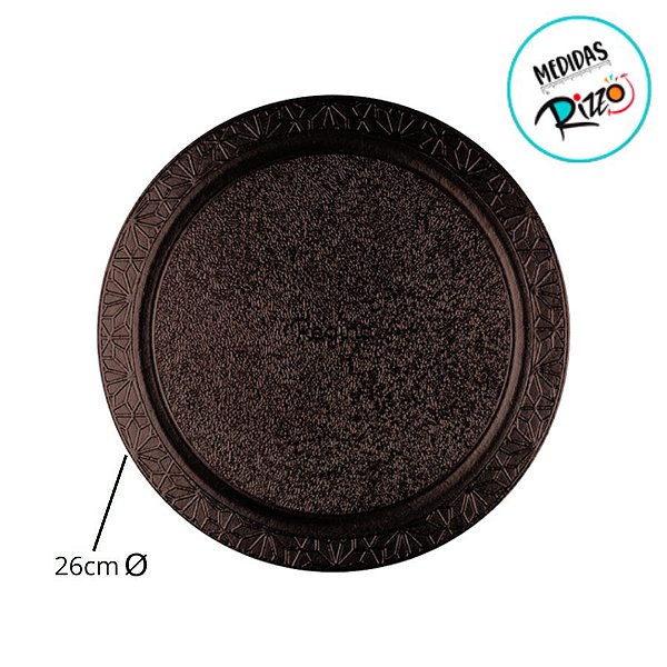 Base para Bolo Cake Board Redondo - Marrom Metalizado - 26cm - 1 unidade - Regina - Rizzo