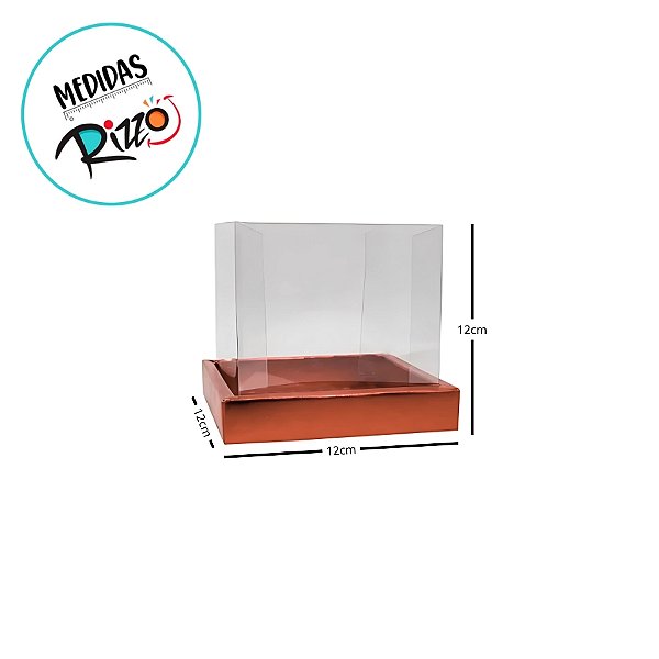 Caixa Para Bolo Texturizada Com Tampa 250g - Cobre - 12x12x12cm - 5 unidades - Assk - Rizzo