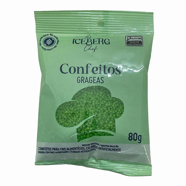 Confeito Decorativo Verde Folha - 80g - 1 unidade - IceBerg - Rizzo