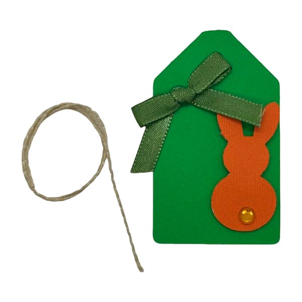 Tags de Páscoa - Verde e Laranja - 5 unidades - Rizzo