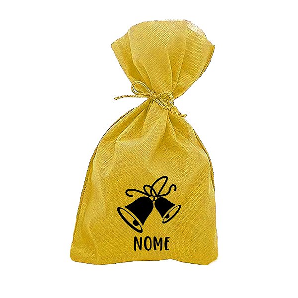 Saco para Surpresas de Natal - Sinos - 13x25cm - 10 unidades - Rizzo Personalizado