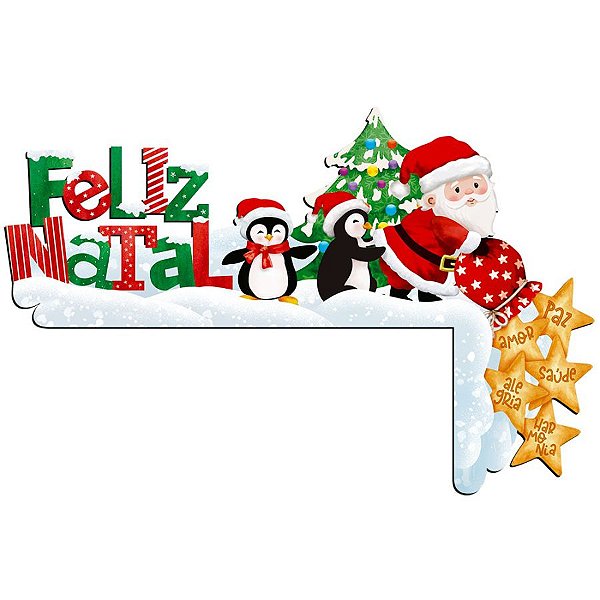 Enfeite de Porta ''Feliz Natal'' - 31x47cm - Ref. DHN-061 - 1 unidade - Litoarte - Rizzo