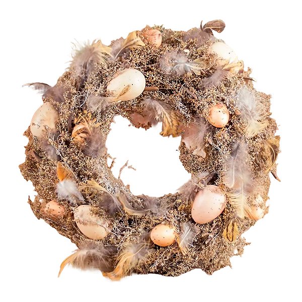 Guirlanda de Páscoa - Ovos e Penas 34cm - 1 unidade - Rizzo