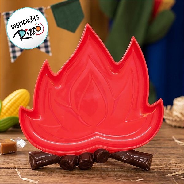 Bandeja Decorativa - Fogueira Vermelha - 1 unidade - Só Boleiras - Rizzo
