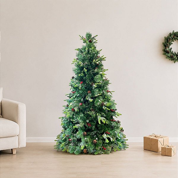 Árvore de Natal Modelo Canela Pinha - 558 galhos - 1,50m - Ref. RZO370 - 1 unidade - Rizzo