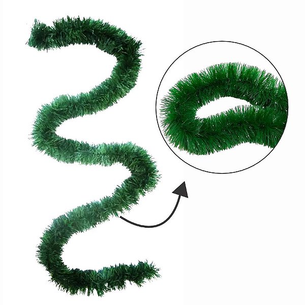 Festão de Natal Verde - 200x9cm - 1 unidade - Rizzo