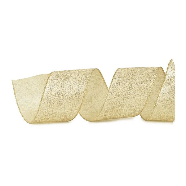 Fita Decorativa Aramada - Ouro - 6,3x914cm   - 1 unidade - Cromus - Rizzo