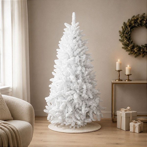 Árvore de Natal Modelo Nevada Branca - 722 Galhos - 1,80m - Ref. RZO339 - 1 unidade - Rizzo