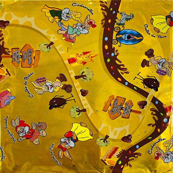 Folha para Ovos de Páscoa Metalizado Contos de Fada Amarelo 69x89 - 5 unidades - Cromus - Rizzo
