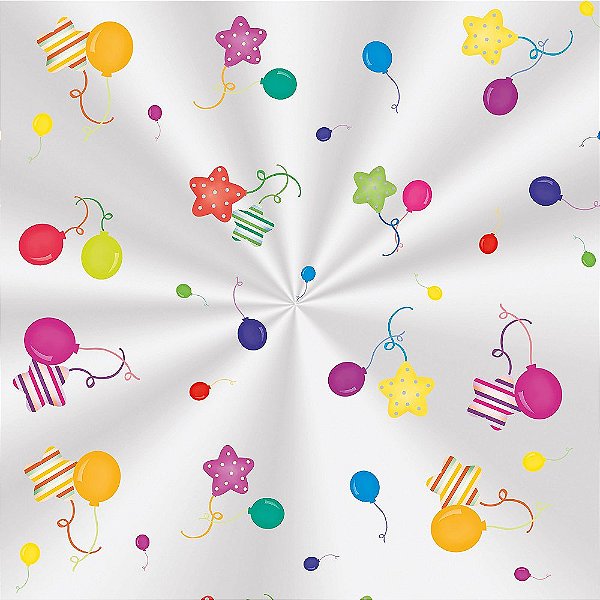 Saco Transparente Decorado Colors Balloons - 15x22cm - 100 unidades - Cromus - Rizzo Embalagens