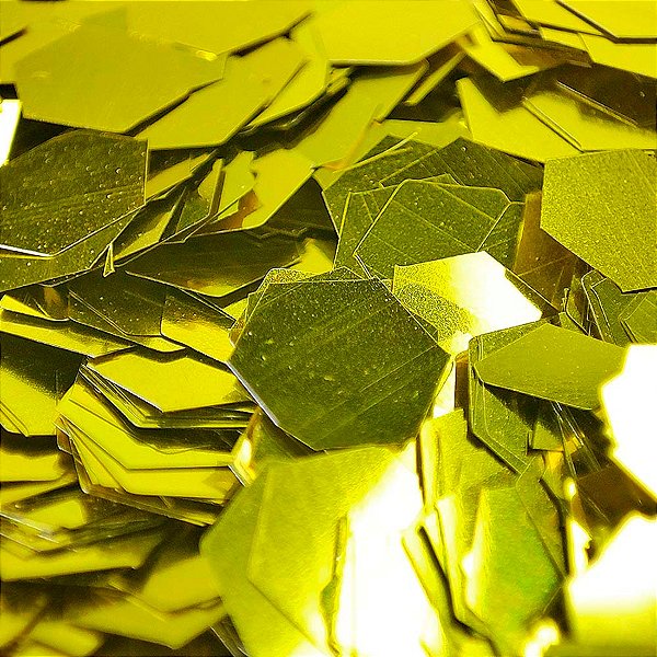 Confete Metalizado Hexagonal 50g - Dourado - 0,6cm - 1 unidade - KLF Festas - Rizzo