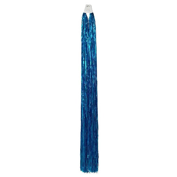 Chicote Metalizado Franja Carnaval 80cm - Azul Turquesa - 1 unidade - Rizzo