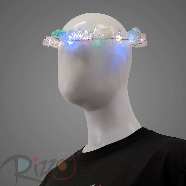 Coroa Tiara flores sortidas com Led - Mod 356 - 01 unidade - Rizzo