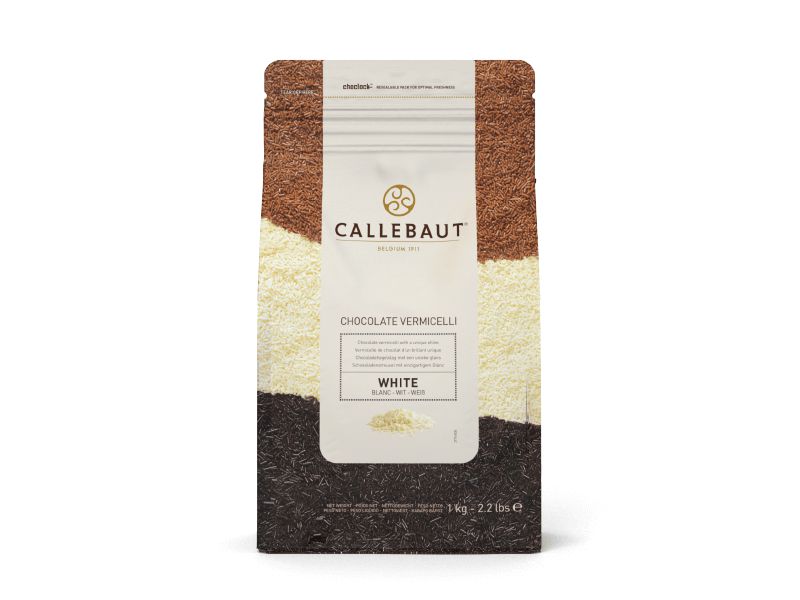 Chocolate Branco Granulado Belga Vermicelli Callebaut 1kg -  Rizzo Confeitaria