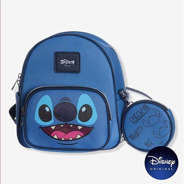 Mini Mochila Fashion com Bolsinha Stitch - Disney Original - 1 unidade - Zona Criativa - Rizzo