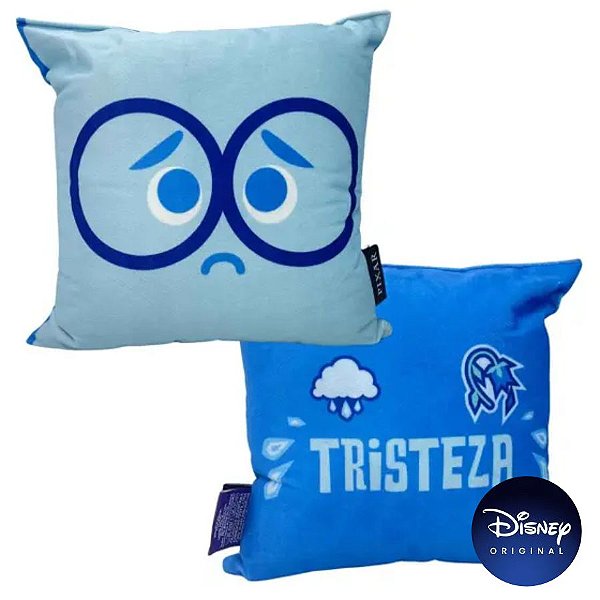 Almofada Fibra Veludo Divertidamente 2 '' Tristeza '' -  25cm - Disney Original - 1 unidade - Zona Criativa - Rizzo
