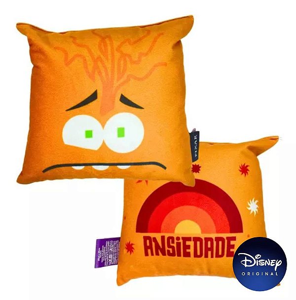 Almofada Fibra Veludo Divertidamente 2 '' Ansiedade '' -  25cm - Disney Original - 1 unidade - Zona Criativa - Rizzo