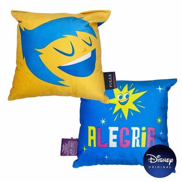 Almofada Fibra Veludo Divertidamente 2 '' Alegria '' -  25cm - Disney Original - 1 unidade - Zona Criativa - Rizzo