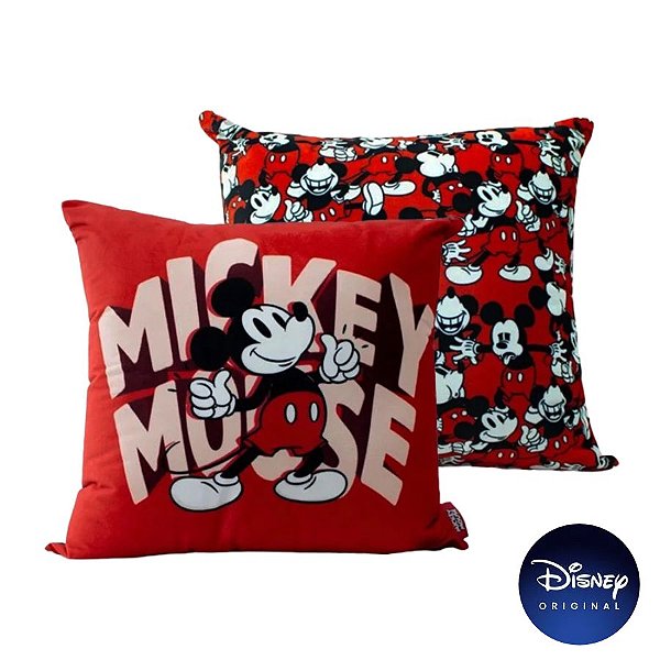 Almofada Fibra Veludo Mickey Mouse - 40cm - Disney Original - 1 unidade - Zona Criativa - Rizzo